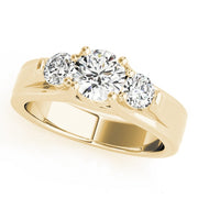 18K Yellow Gold 1 ct tw Three Stone Diamond Engagement Ring