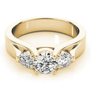 18K Yellow Gold 1 ct tw Three Stone Diamond Engagement Ring