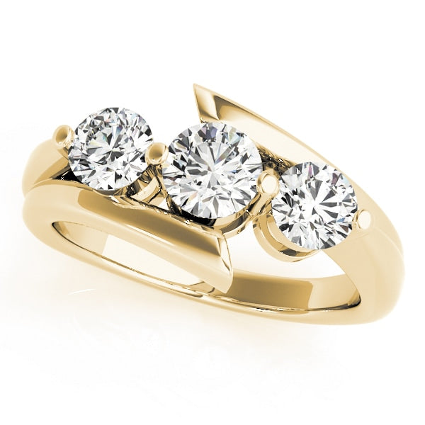 14K Yellow Gold 1 ct tw Three Stone Diamond Engagement Ring