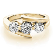 18K Yellow Gold 1 ct tw Three Stone Diamond Engagement Ring