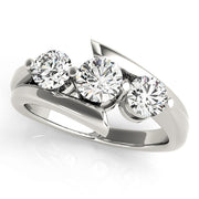 Round Diamond Three Stone Engagement Ring