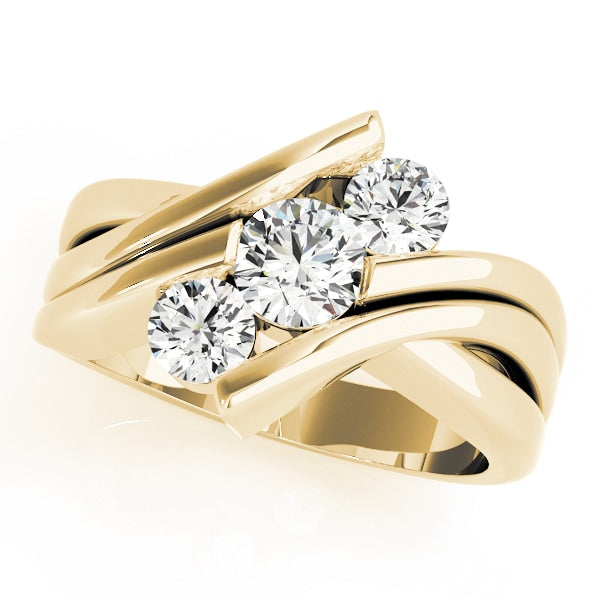 14K Yellow Gold 1 ct tw Three Stone Diamond Engagement Ring