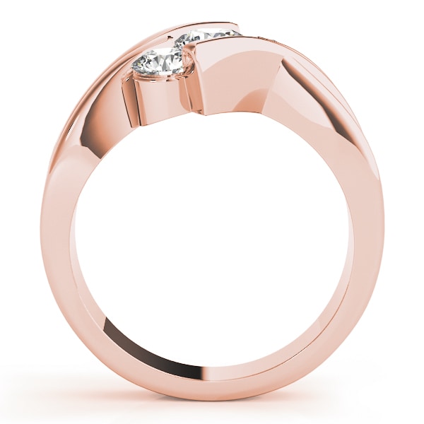 18K Rose Gold 1 ct tw Three Stone Diamond Engagement Ring