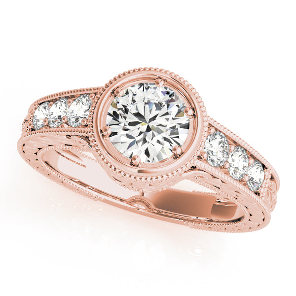 18K Rose Gold 1.14 ctw Vintage Diamond Engagement Ring