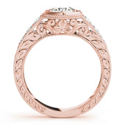 14K Rose Gold Vintage Diamond Engagement Ring 0.58ctw