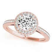 18K Rose Gold 1.5 ctw Diamond Halo Engagement Ring
