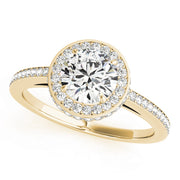 14K Yellow Gold 1 ct Diamond Halo Engagement Ring