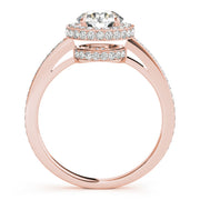18K Rose Gold 1 1/2 ct tw Halo Diamond Engagement Ring