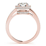 14K Rose Gold 1 1/2 ct tw Halo Diamond Engagement Ring