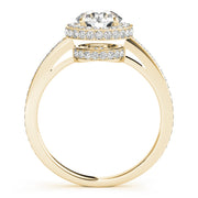 14K Yellow Gold 1 1/2 ct tw Halo Diamond Engagement Ring