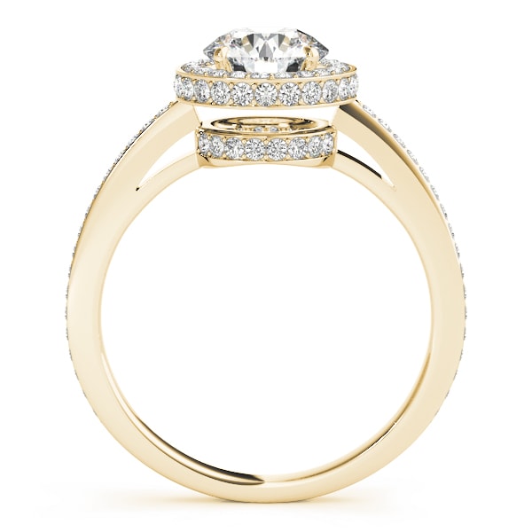 14K Yellow Gold 1 1/2 ct tw Halo Diamond Engagement Ring