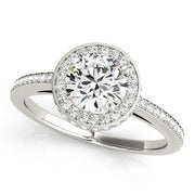 18K White Gold 1 1/2 ct tw Halo Diamond Engagement Ring
