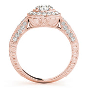 18K Rose Gold 7/8 ct tw Halo Diamond Engagement Ring