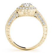 14K Yellow Gold 7/8 ct tw Halo Diamond Engagement Ring
