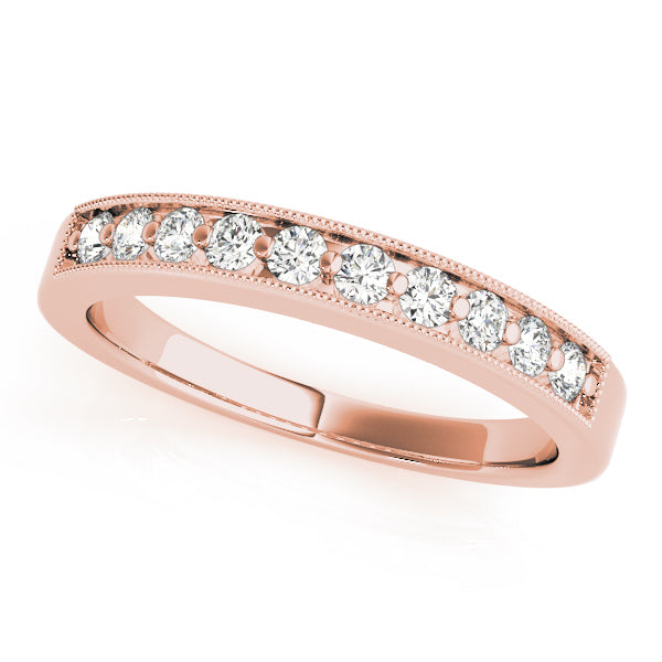 14K Rose Gold 1/10 ct tw Diamond Wedding Ring