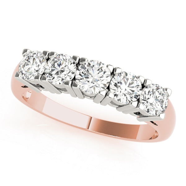 18K Rose Gold 1 ct tw Diamond Wedding Ring