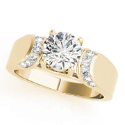 18K Yellow Gold Round Diamond Solitaire Ring