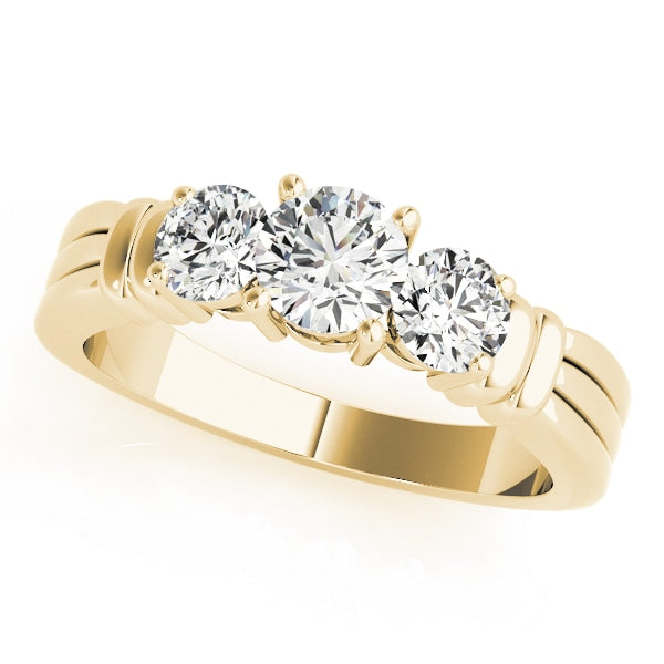 14K Yellow Gold 1 ct tw Three Stone Diamond Engagement Ring