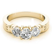 14K Yellow Gold 1 ct tw Three Stone Diamond Engagement Ring