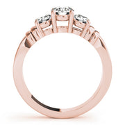 18K Rose Gold 1 ct tw Three Stone Diamond Engagement Ring