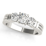1 Carat Round Diamond Three Stone Ring