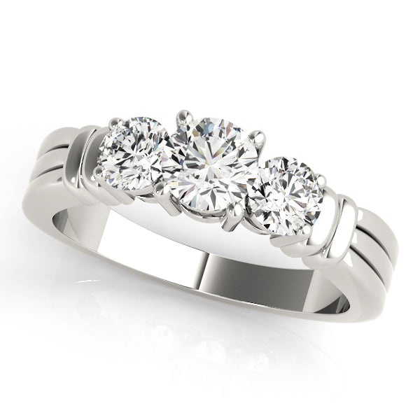 Platinum 1 ct tw Three Stone Diamond Engagement Ring