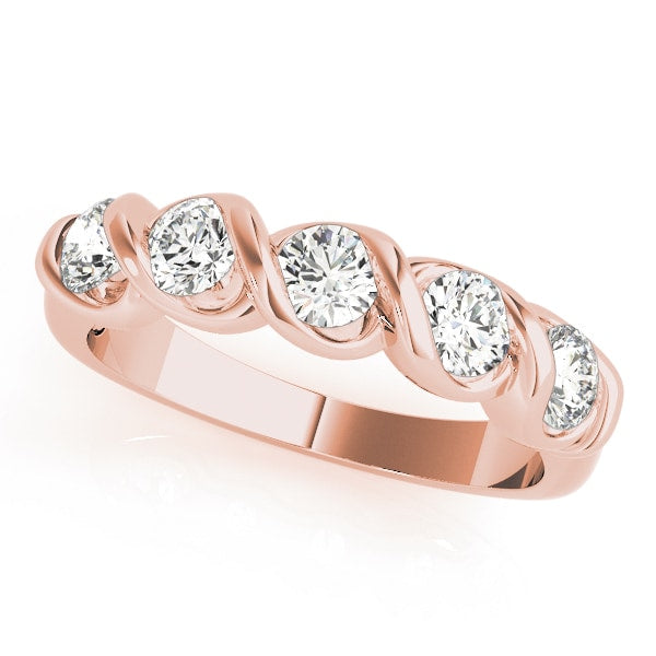 18K Rose Gold 1 ct tw Diamond Wedding Ring