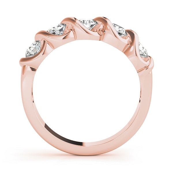 18K Rose Gold 1 ct tw Diamond Wedding Ring