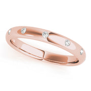 18K Rose Gold Multi-Diamond Wedding Ring