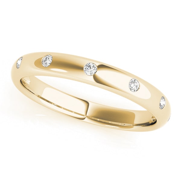 18K Yellow Gold 1/10 ct tw Diamond Wedding Ring