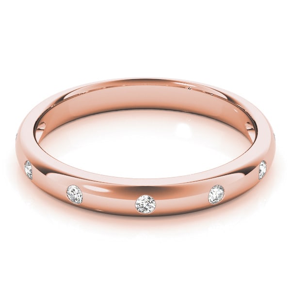 14K Rose Gold 1/10 ct tw Diamond Wedding Ring