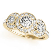 14K Yellow Gold 1 3/4 ct tw Three Stone Diamond Engagement Ring