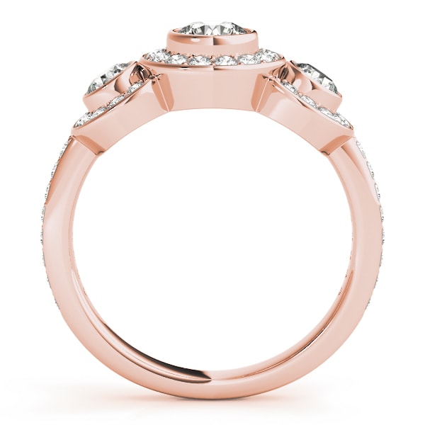 14K Rose Gold 1 3/4 ct tw Three Stone Diamond Engagement Ring