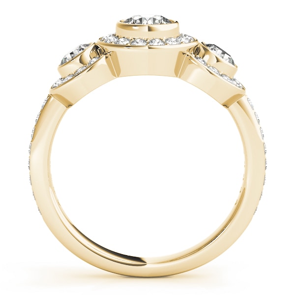 18K Yellow Gold 1 3/4 ct tw Three Stone Diamond Engagement Ring