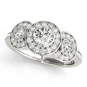 14K White Gold 1 3/4 ct tw Three Stone Diamond Engagement Ring