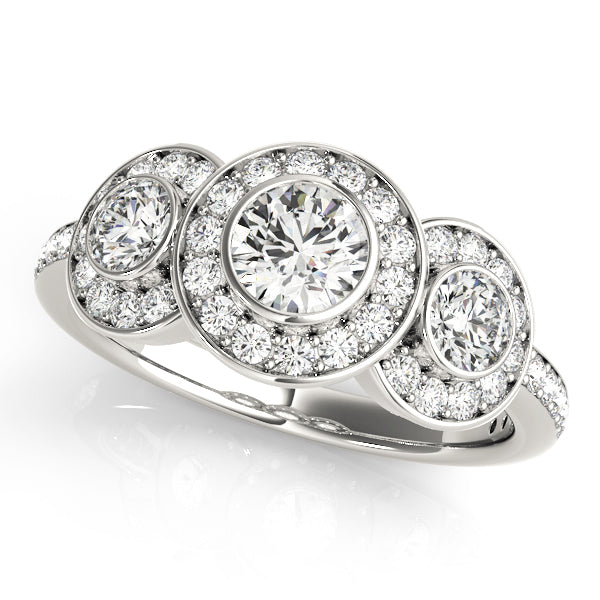 0.75 CT Round Diamond Three Stone Engagement Ring