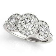 0.75 CT Round Diamond Three Stone Engagement Ring