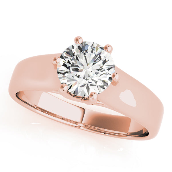 14K Rose Gold 1ct Round Diamond Solitaire Ring