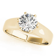 18K Yellow Gold 1 CT Round Diamond Engagement Ring