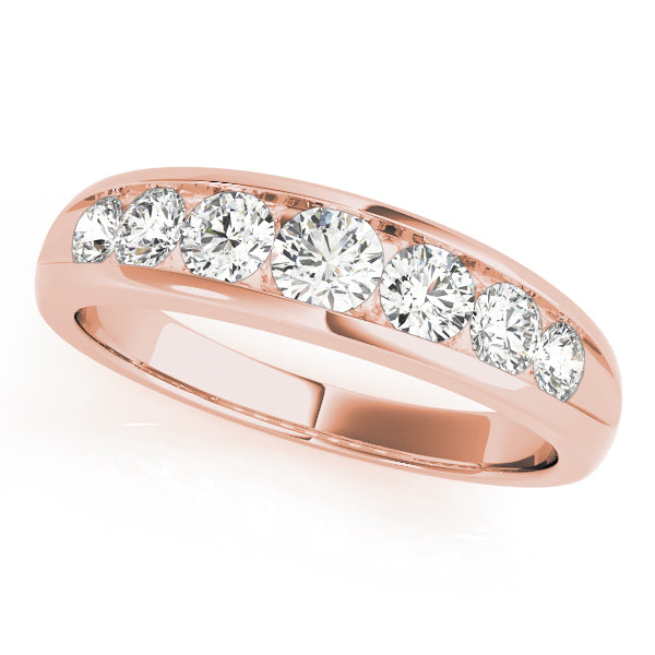 14K Rose Gold Round Diamond Wedding Ring
