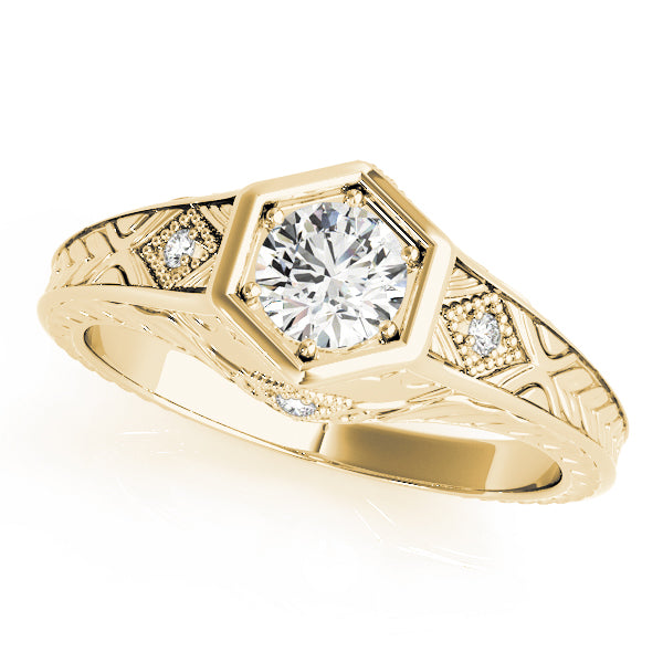 18K Yellow Gold 3/8 ct tw Vintage Diamond Engagement Ring
