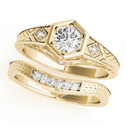 14K Yellow Gold 3/8 ct tw Vintage Diamond Engagement Ring