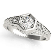 14K White Gold 3/8 ct tw Vintage Diamond Engagement Ring