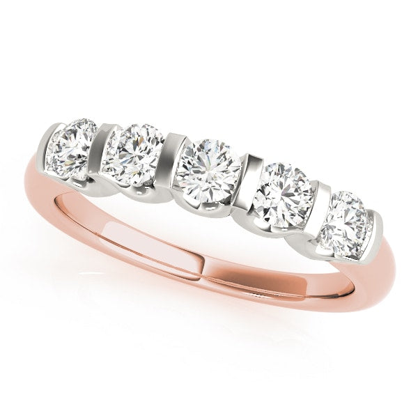 18K Rose Gold 1 ct tw Diamond Wedding Ring