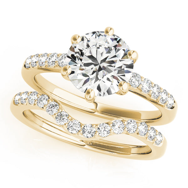 18K Yellow Gold 1 1/6 ct tw Single Row Diamond Engagement Ring