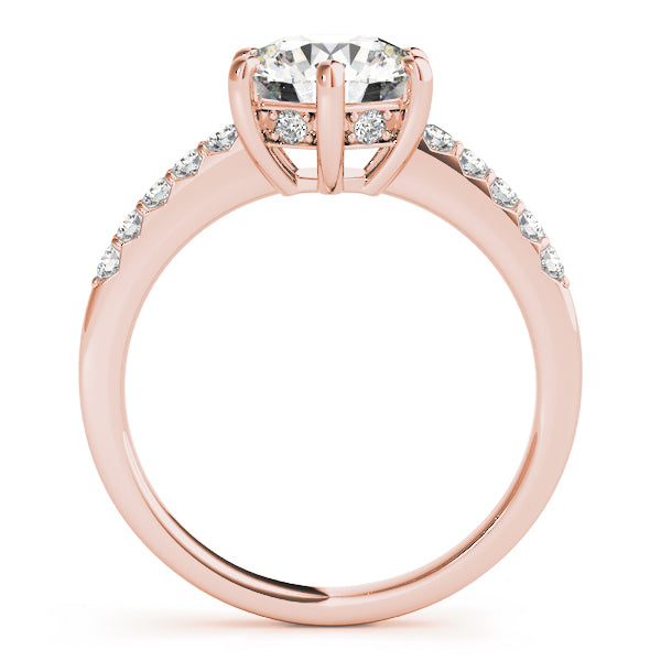 14K Rose Gold 1 1/6 ct tw Single Row Diamond Engagement Ring