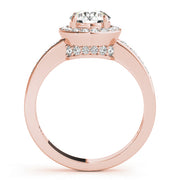 18K Rose Gold 1 3/8 ct tw Halo Diamond Engagement Ring