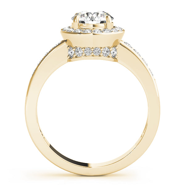 14K Yellow Gold 1 3/8 ct tw Halo Diamond Engagement Ring