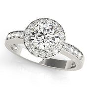 18K White Gold 1 3/8 ct tw Halo Diamond Engagement Ring