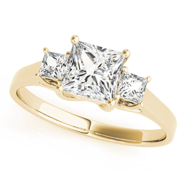 18K Yellow Gold 1 ct Diamond Three-Stone Engagement Ring
